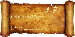 Adleff Péter névjegykártya