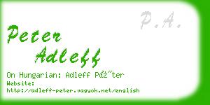 peter adleff business card